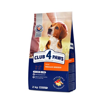 Club 4 Paws (Клуб 4 Лапи) Premium сухий, середні породи собак 2,0 кг B4540711 фото