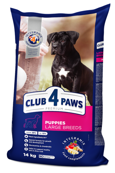 Club 4 Paws (Клуб 4 Лапи) Premium сухий, курка, для цуценят, великі породи собак 14,0 кг B4530201 фото