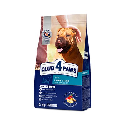 Club 4 Paws (Клуб 4 Лапи) Premium сухий, ягня-рис, всі породи собак 2,0 кг B4540811 фото