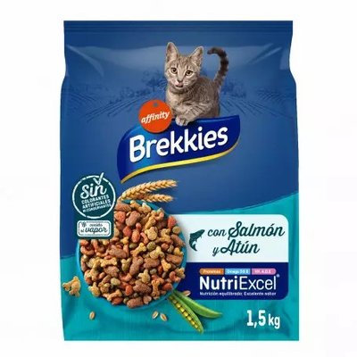 Brekkies Cat Salmon and Tuna для дорослих котів з лосесем і тунцем (1,5 кг) 927335 фото