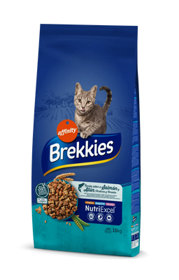 Brekkies Cat Salmon and Tuna для дорослих котів з лосесем і тунцем (15 кг) 927409 фото