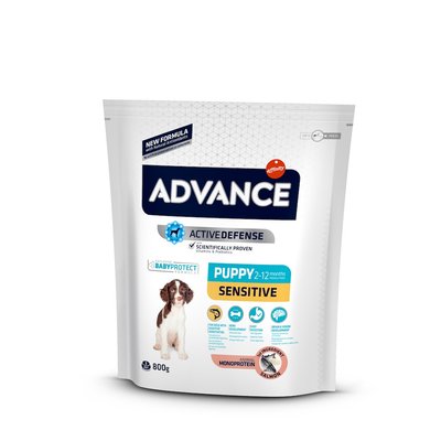 Advance Dog Puppy Sensitive для цуценят усіх порід з чутливим травленням з лососем і рисом (0,8 кг) 500933 фото