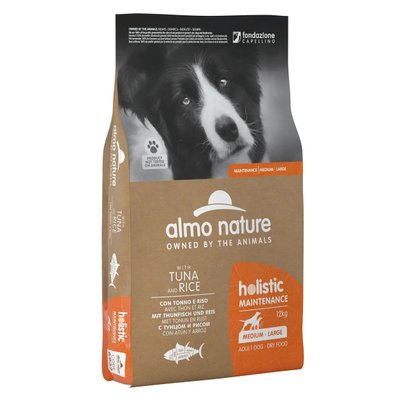 Almo Nature Holistic Dog для собак середніх та великих порід з тунцем і рисом (12 кг) 6932 фото