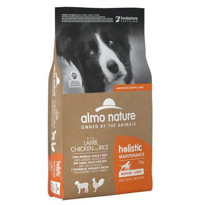 Almo Nature Holistic Dog для собак середніх та великих порід з ягням, куркою і рисом (12 кг) 6931 фото