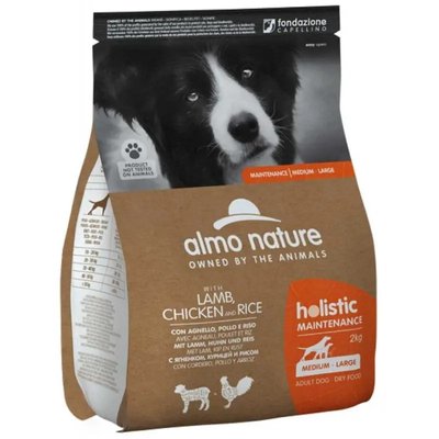Almo Nature Holistic Dog для собак середніх та великих порід з ягням, куркою і рисом (2 кг) 6921 фото