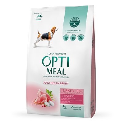 OPTIMEAL Сухий корм для собак середніх порід з індичкою 4 кг B1760501 фото