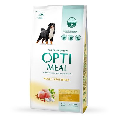 OPTIMEAL Сухий корм для собак великих порід з куркою 1,5 кг B1720601 фото